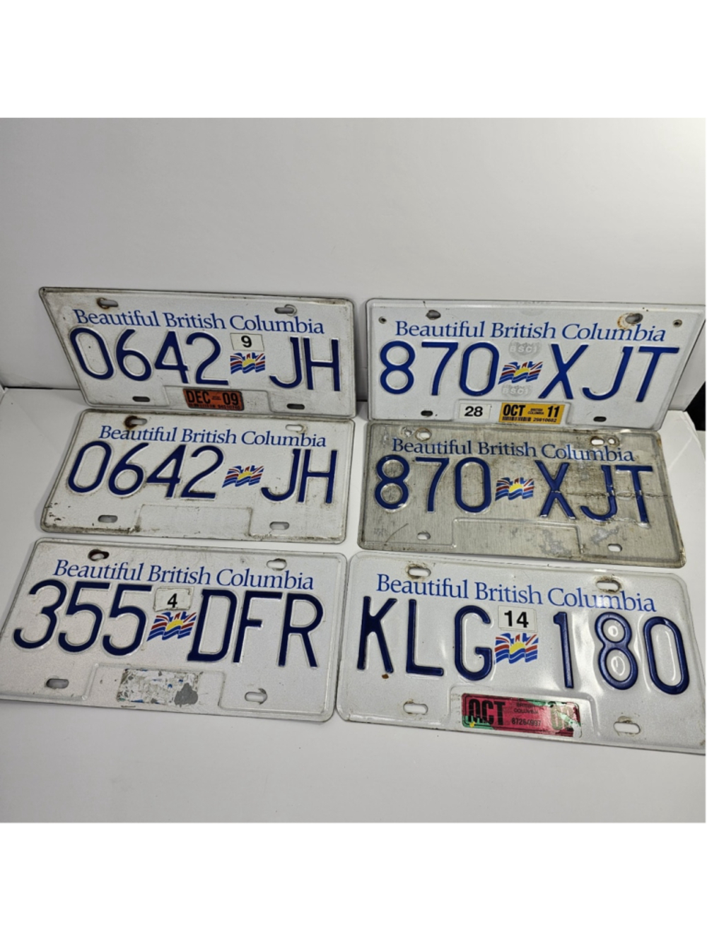 Lot of 6 British Columbia License Plates BC Canada Beautiful B.C. Mixed Years